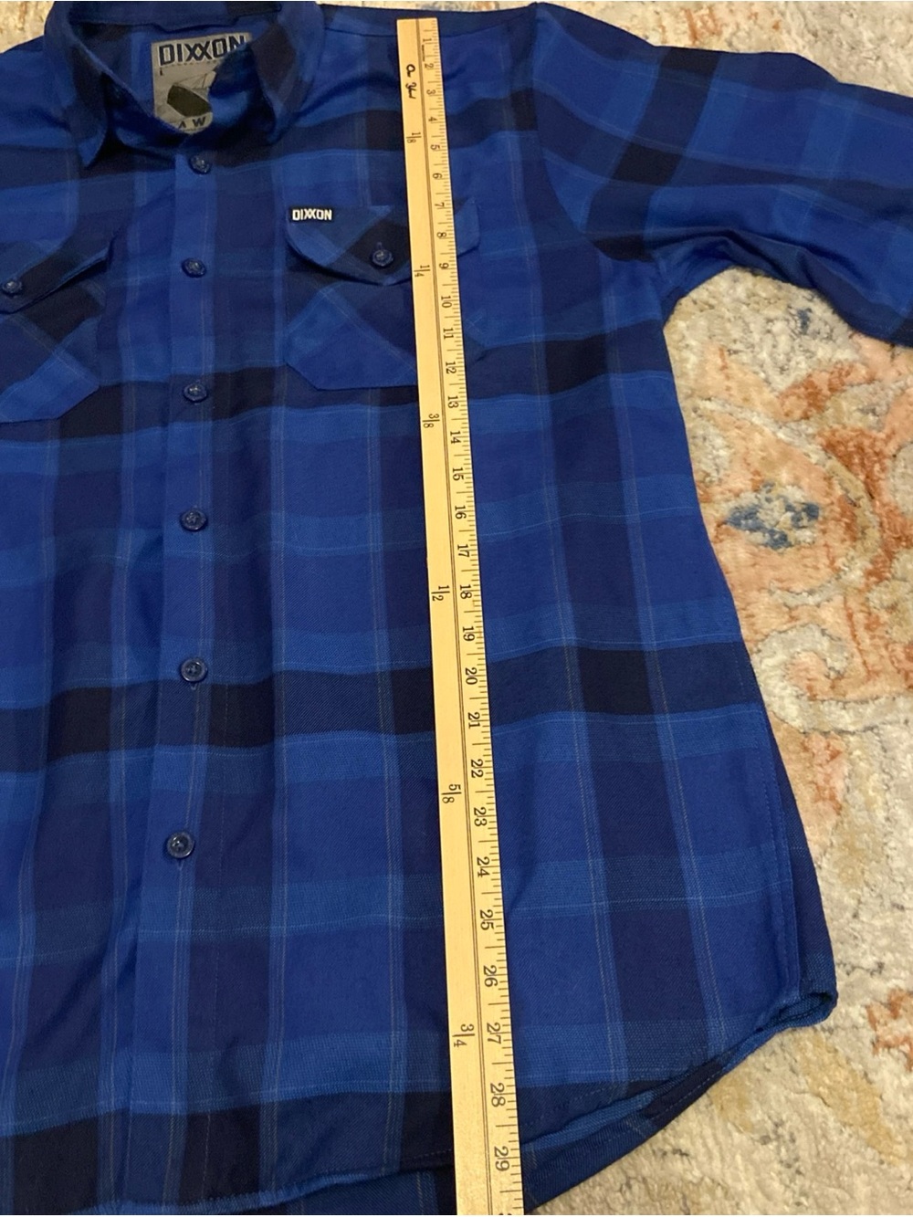 Dixxon Dawson Men's Plaid Flannel Button-Up Shirt Blue Black Long Sleeve L - Picture 7 of 13